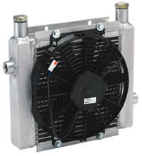 Plaquez le réfrigérant à huile en aluminium hydraulique d'air de l'échangeur de chaleur d'huile d'aileron/DC24V