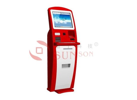 Système d'information debout de kiosque de plancher rouge avec le lecteur de code barres de PPE QR